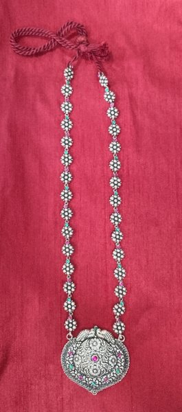 German Silver Long Chain With Pendant