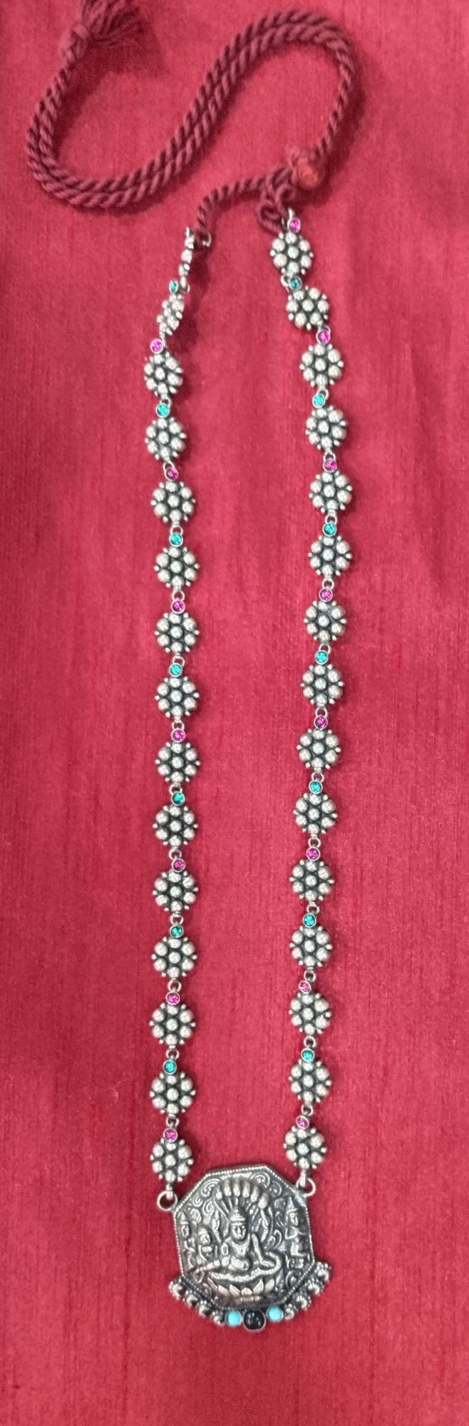 German Silver Long Chain With Pendant