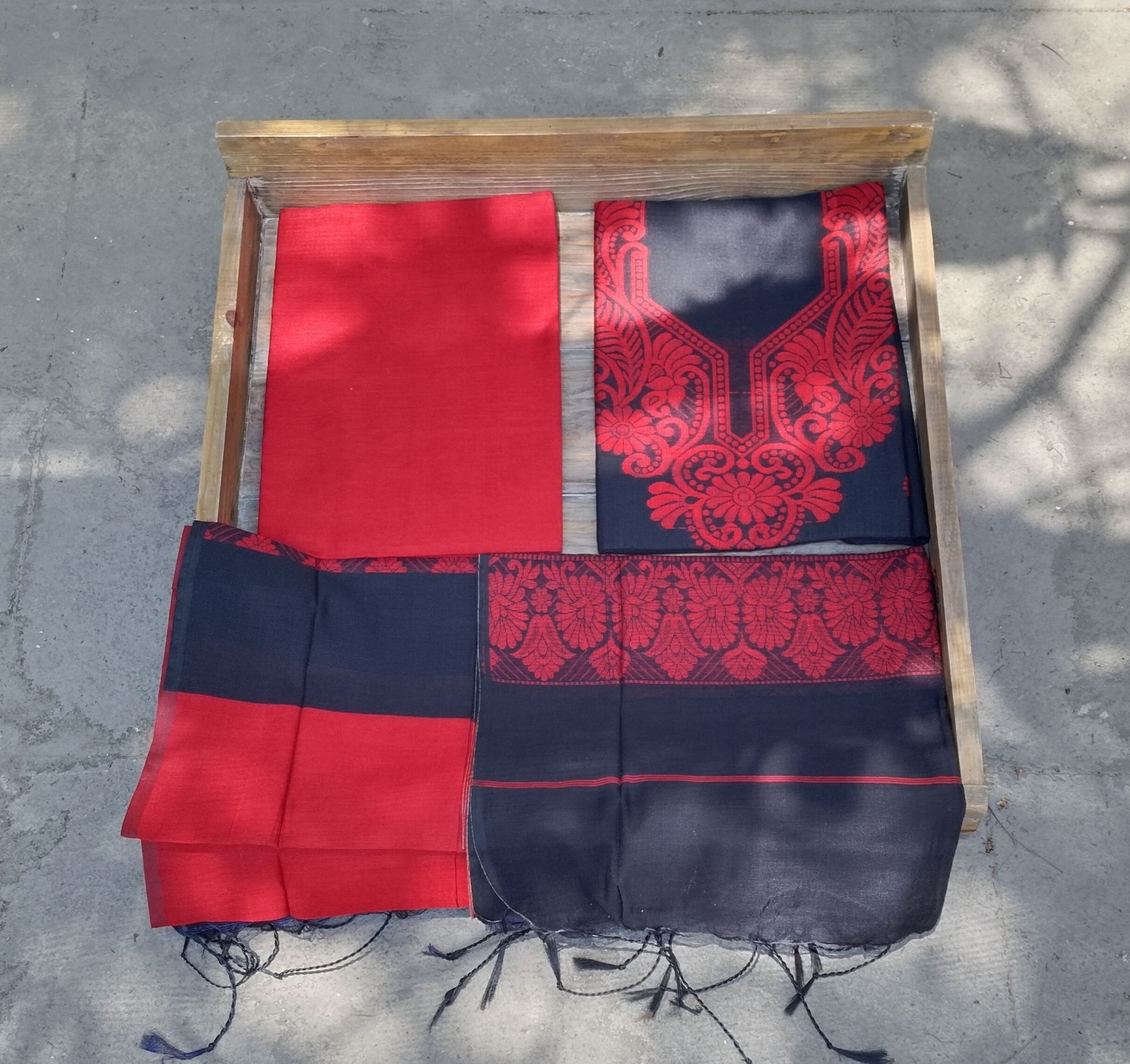 Jhamdani Weave Unstitched Dress Suits