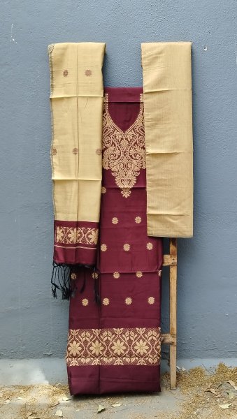 Jhamdani Weave Unstitched Dress Suits