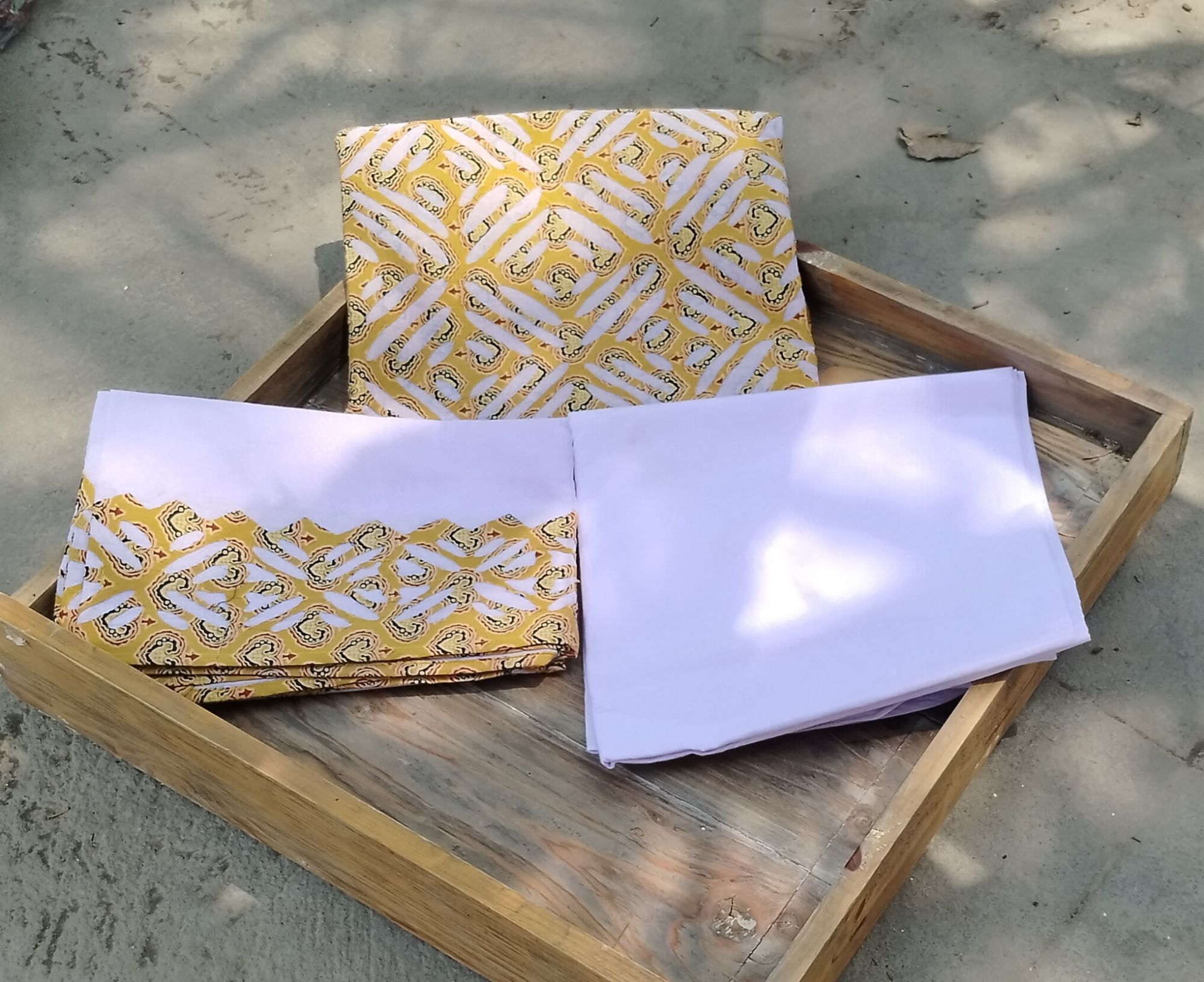 Ajrakh Cut Work Unstitched Dress Suit