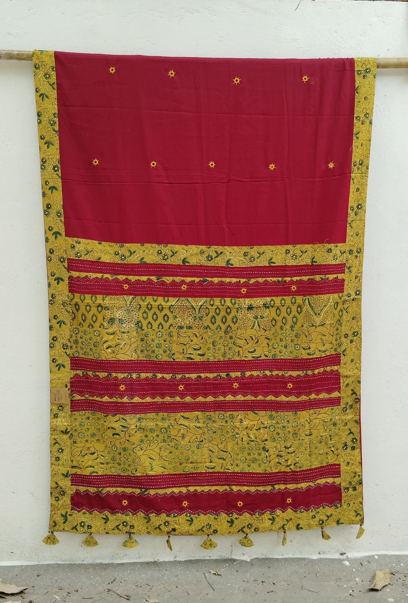 Mul Cotton Ajrakh Patch Work Saree