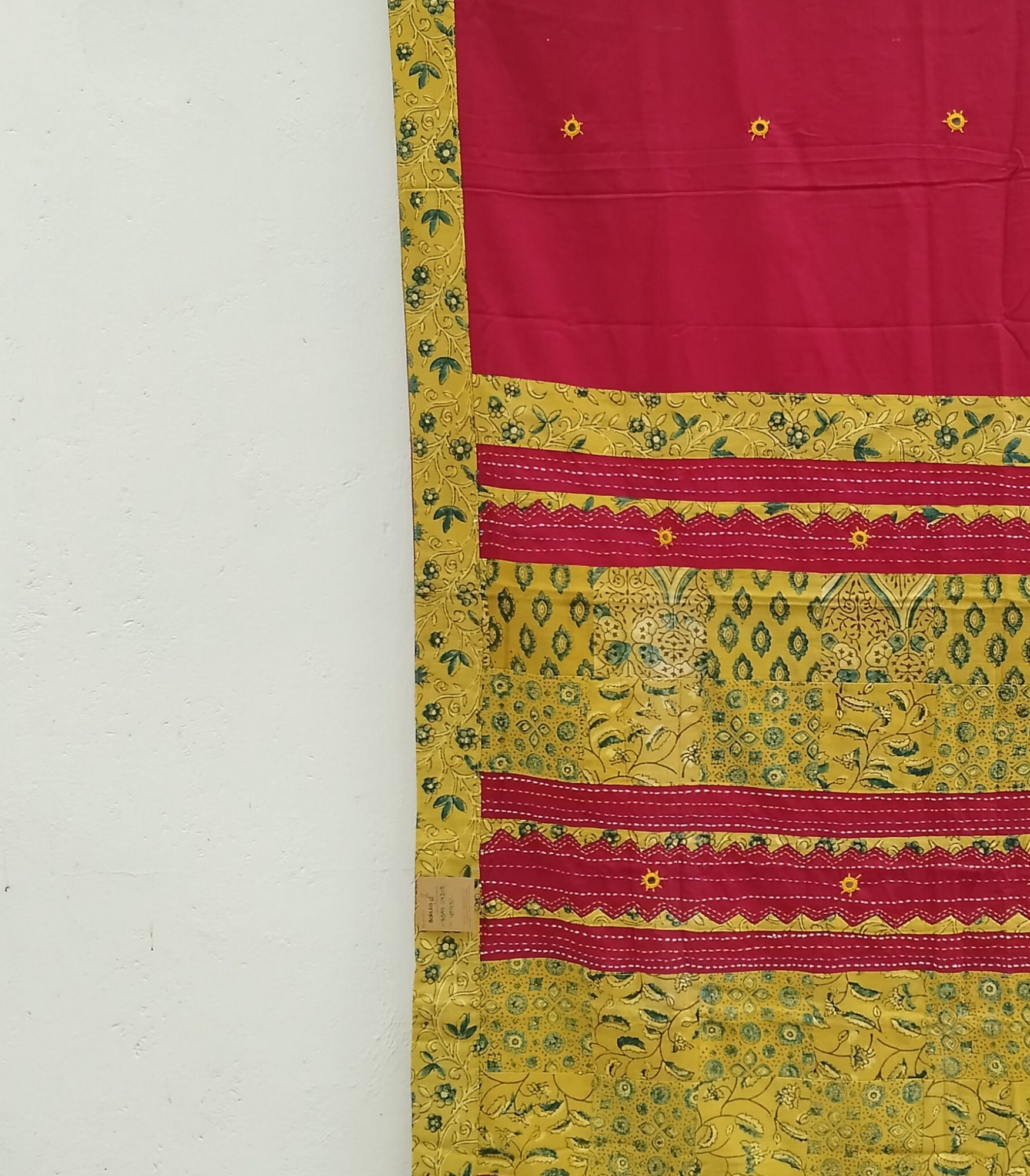 Mul Cotton Ajrakh Patch Work Saree