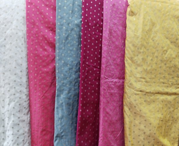 Silk & Cotton woven butta fabric