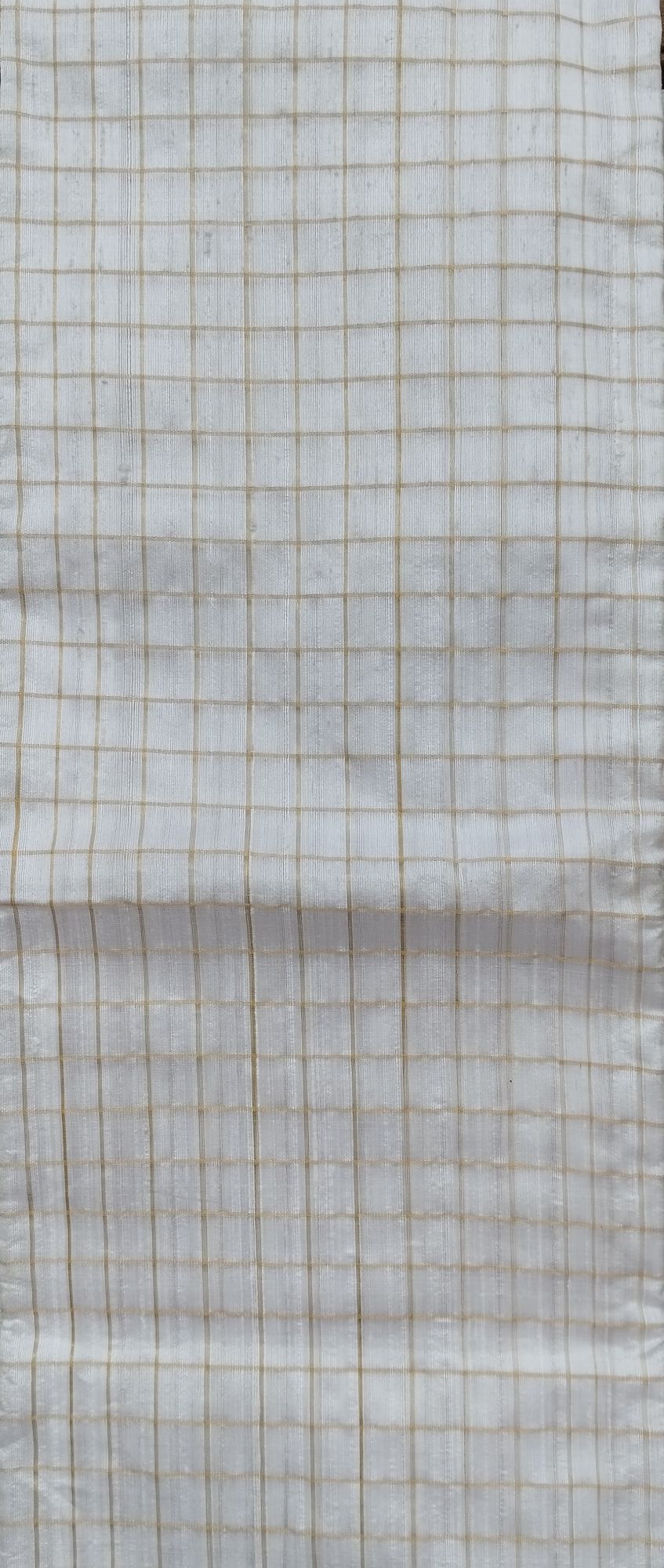 Checks Raw Silk Fabric
