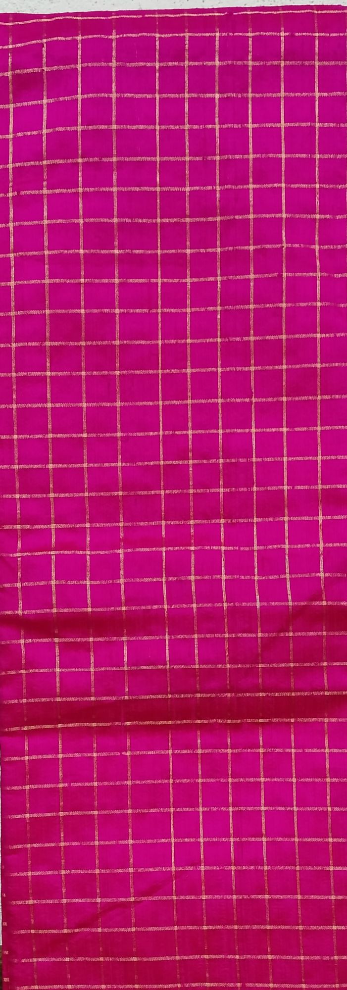 Checks Raw Silk Fabric