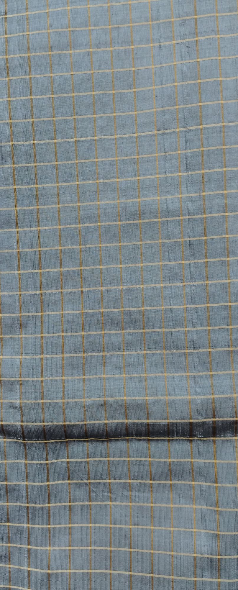 Checks Raw Silk Fabric