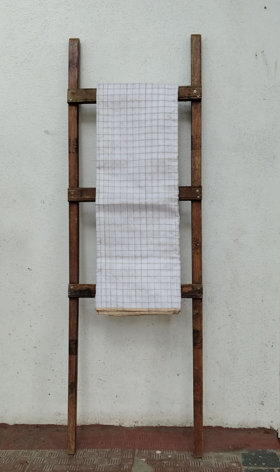 Checks Raw Silk Fabric