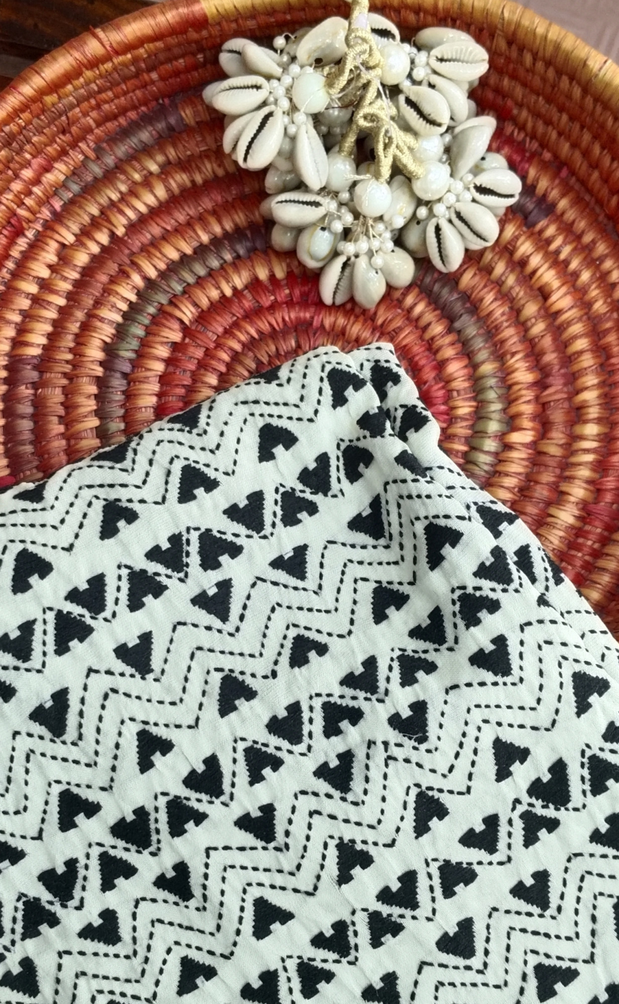 Kantha Work unstitched Silk Top Material