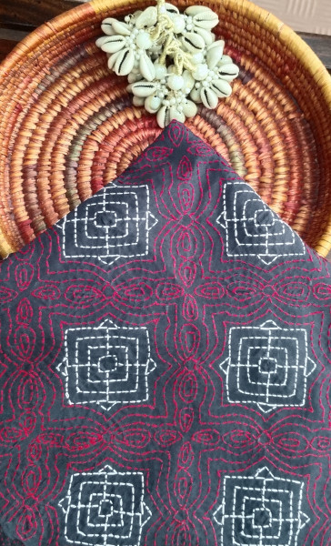 Kantha Work unstitched  Silk Top Material