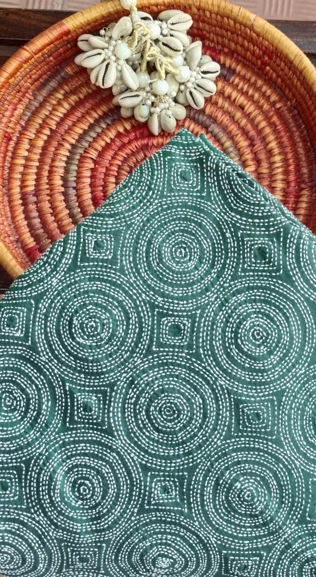 Kantha Work unstitched Silk Top Material