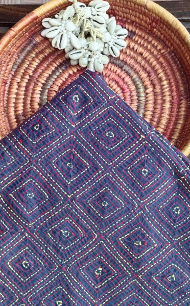 Kantha Work unstitched  Silk Top Material