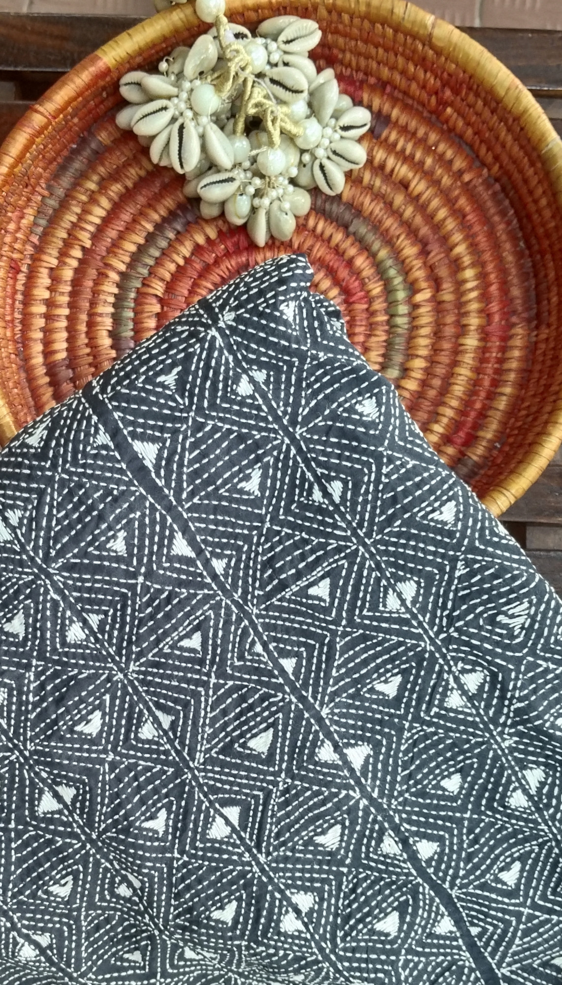 Kantha Work unstitched Silk Top Material