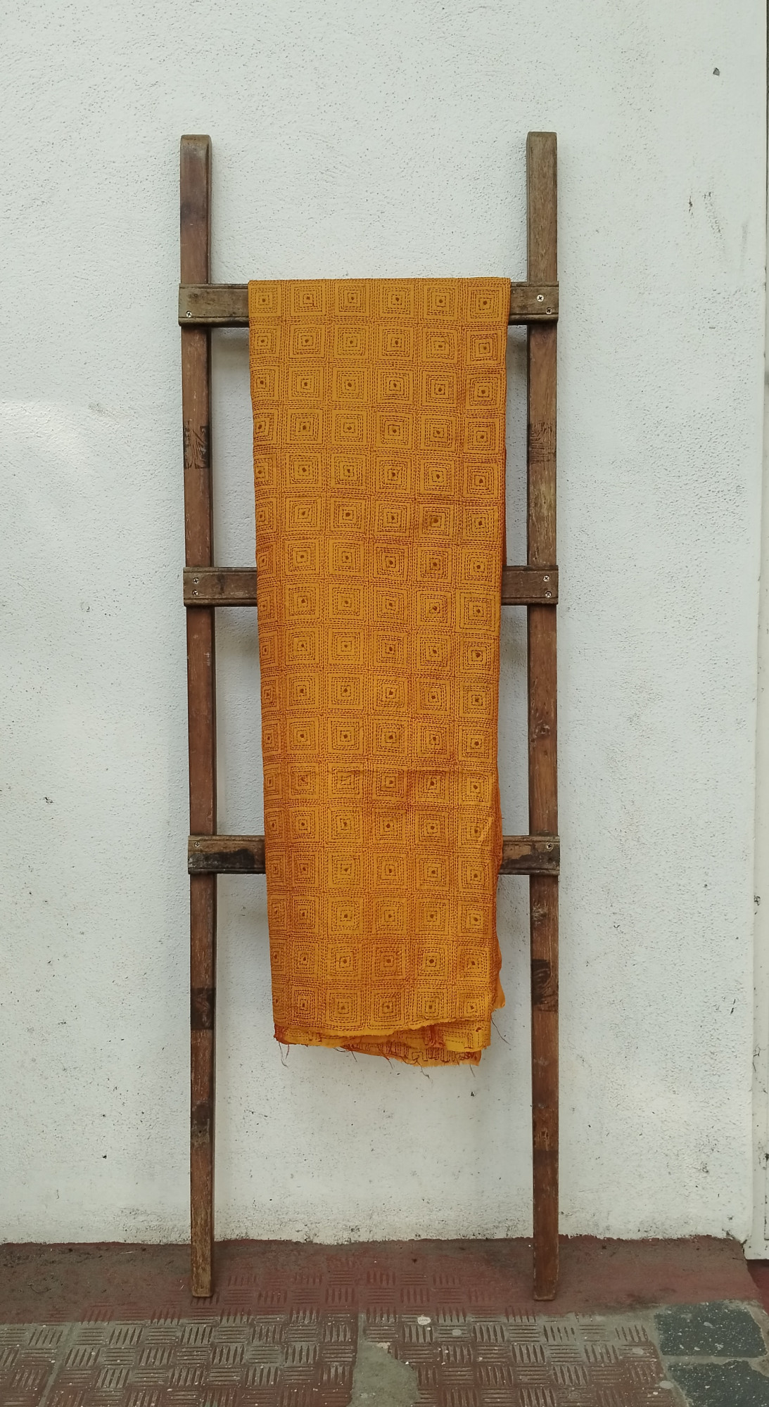 Kantha Work unstitched Silk Top Material