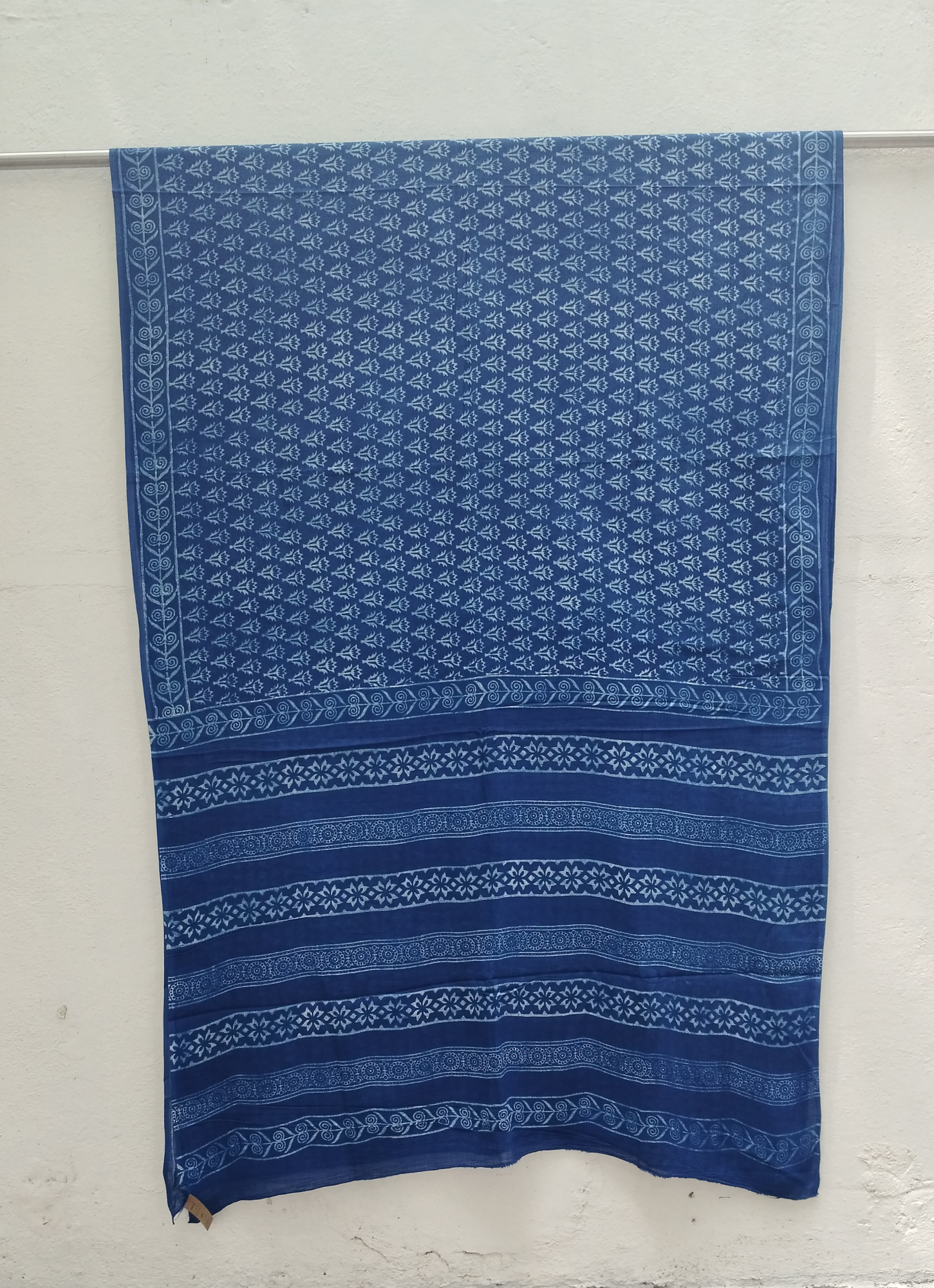 Indigo Handblock Cotton Saree