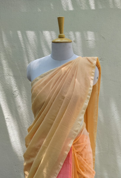 Plain Mul Cotton Saree