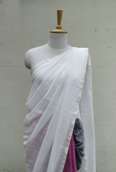 Plain Mul Cotton Saree