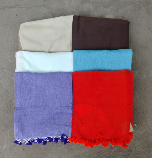 Plain Mul Cotton Saree