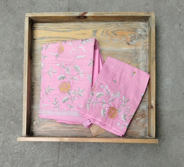 Cotton Embroidery Unstitched Dress Material