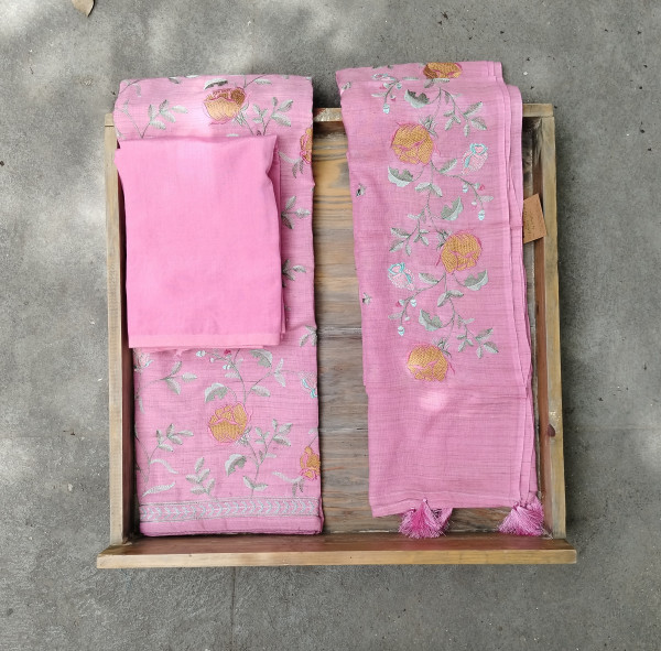 Cotton Embroidery Unstitched Dress Material