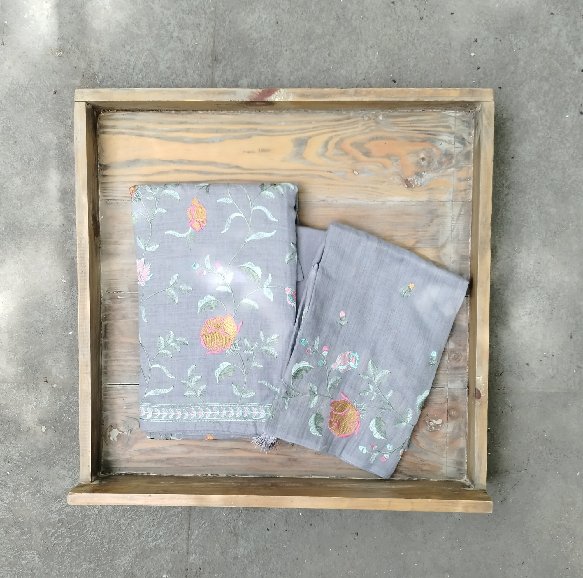 Cotton Embroidery Unstitched Dress Material