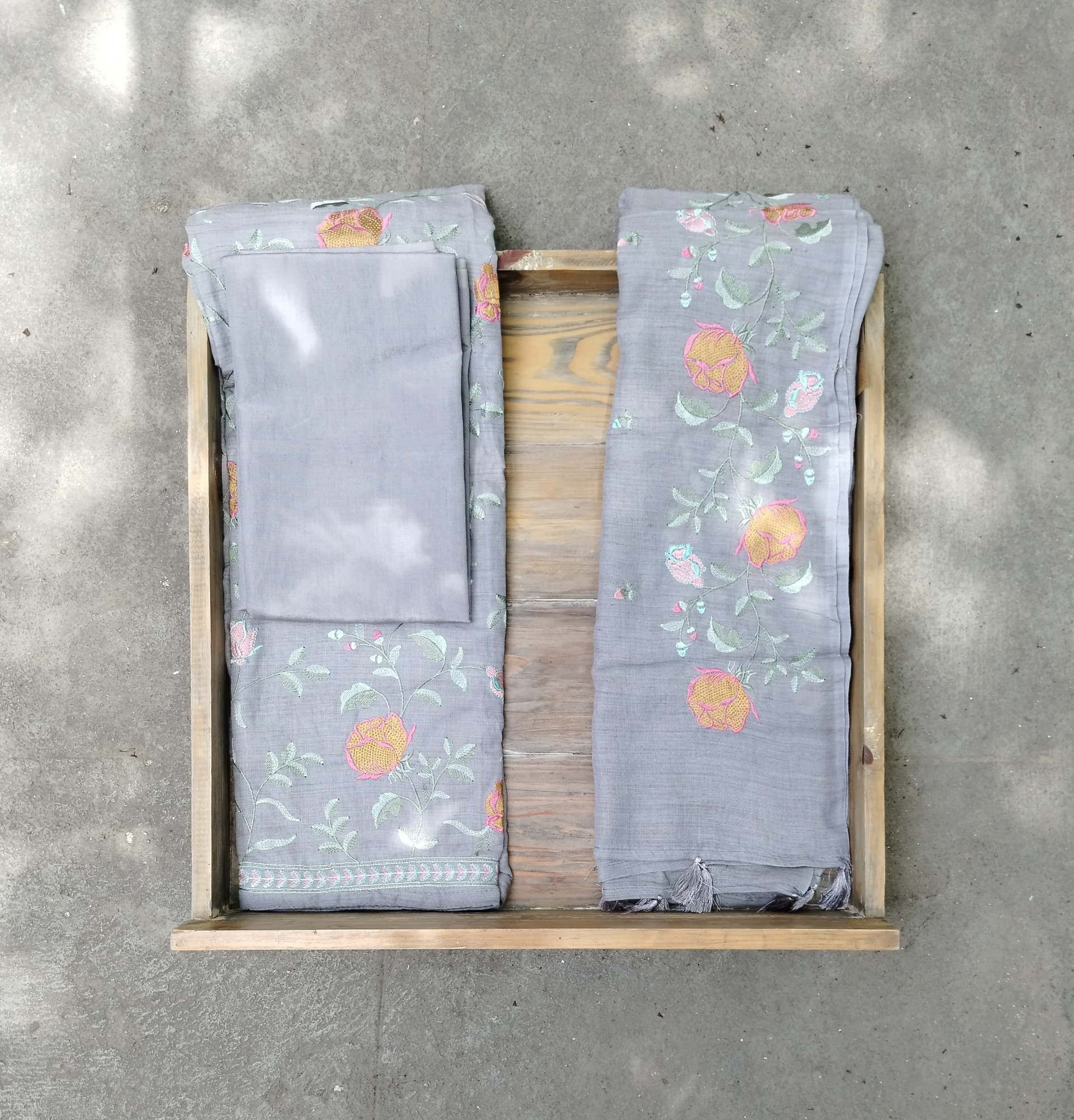 Cotton Embroidery Unstitched Dress Material