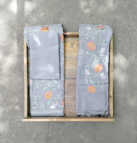 Cotton Embroidery Unstitched Dress Material