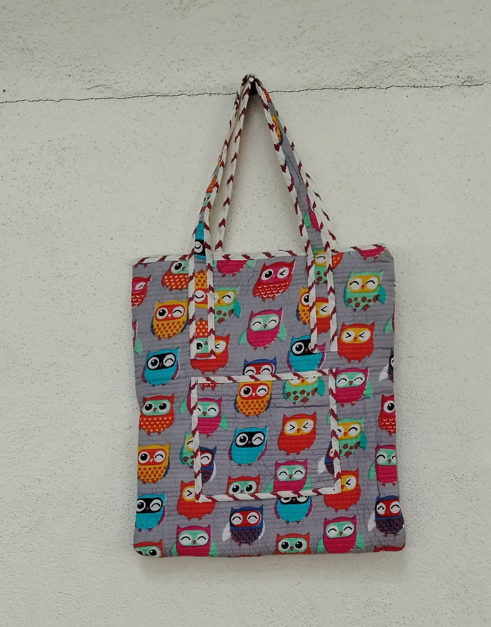 Hand Block Print Quilted Tote Bag