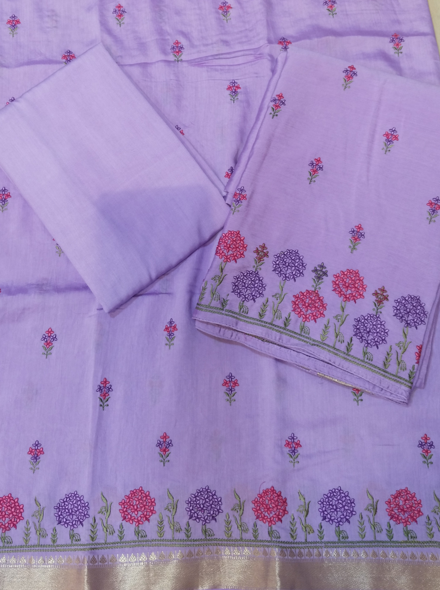 Cotton Silk Embroidery Dress Material