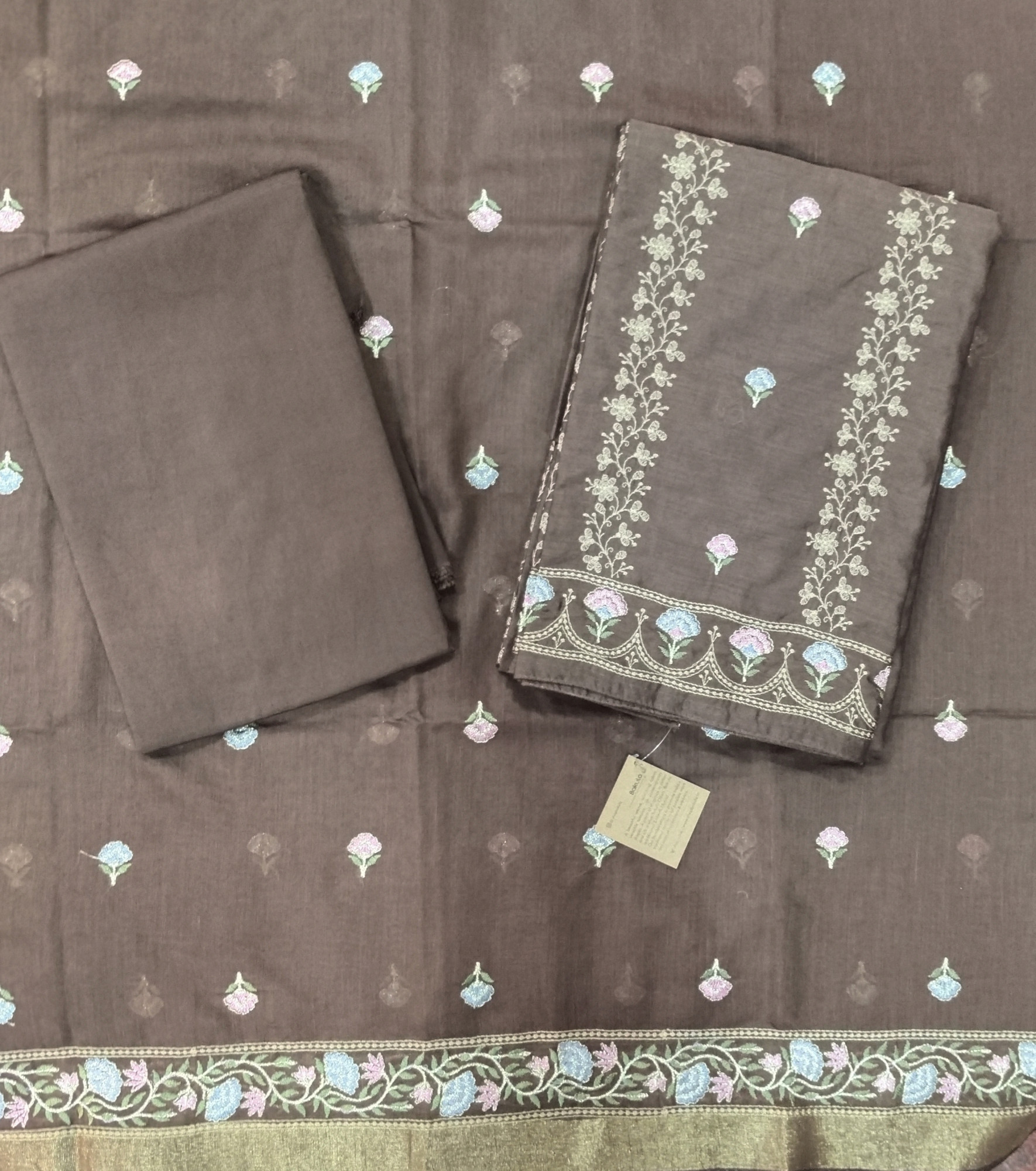 Linen Embroidery Dress Material