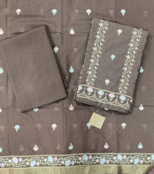 Linen Embroidery Dress Material