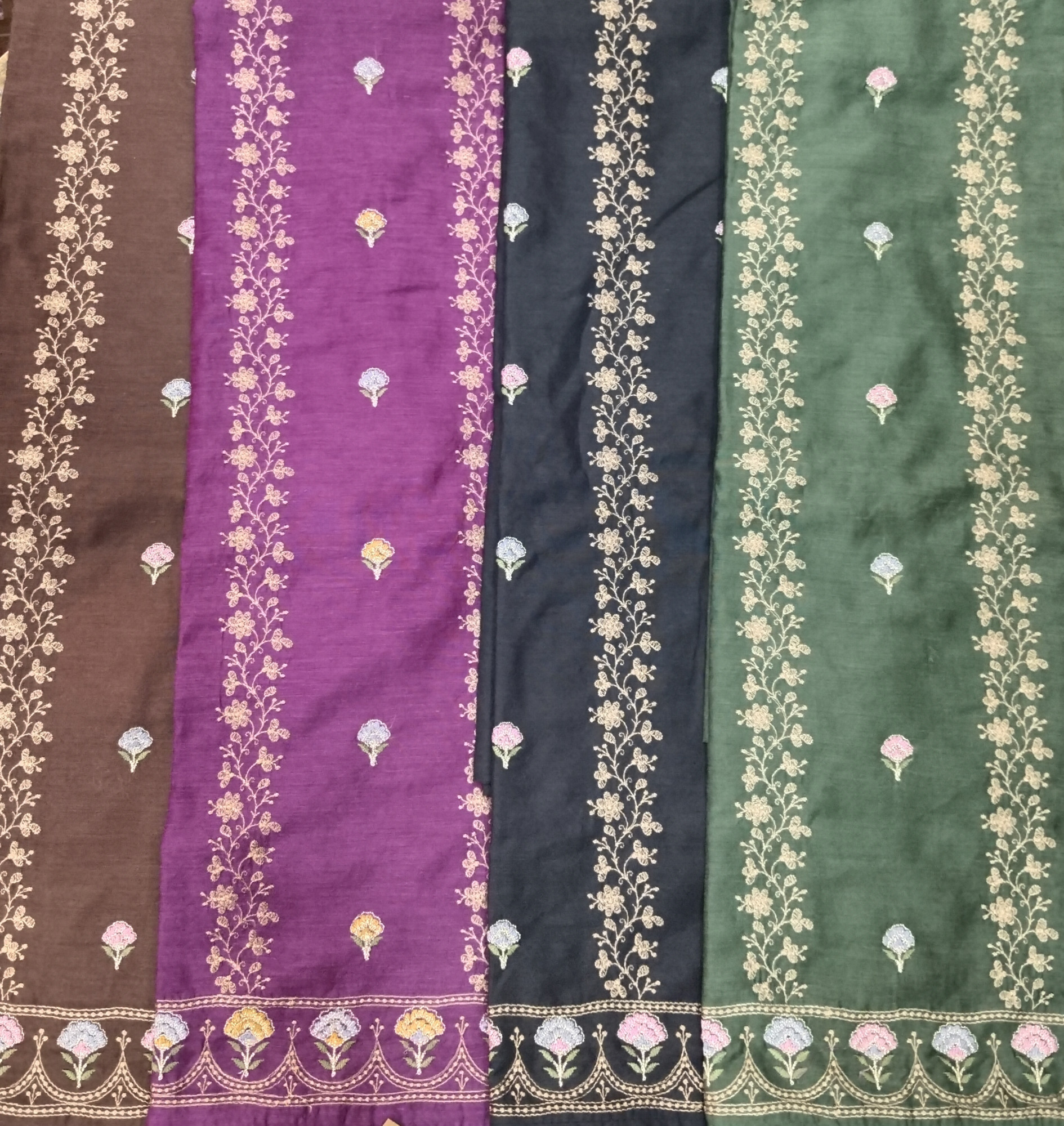 Linen Embroidery Dress Material