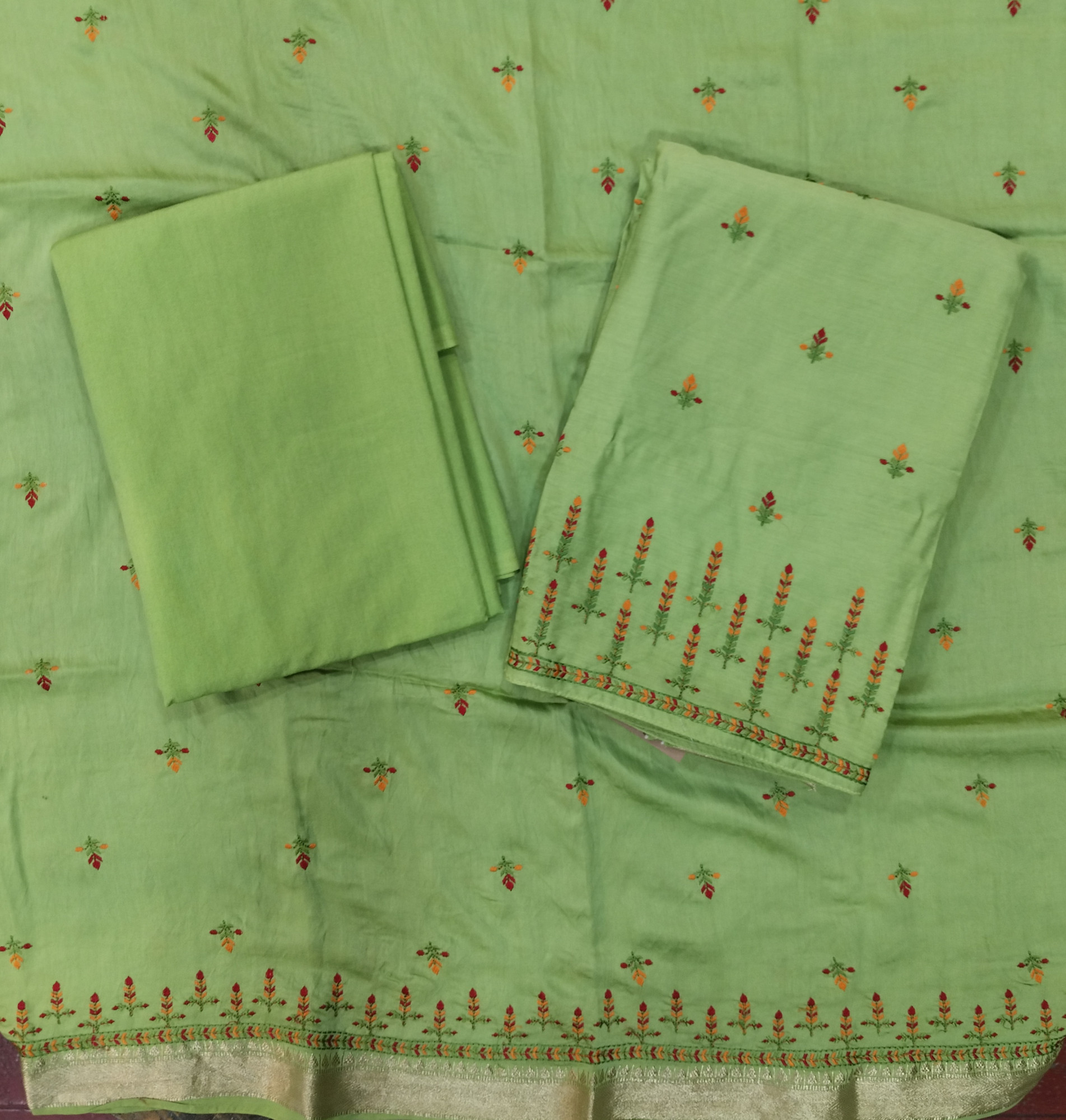 Cotton Silk Embroidery Dress Material