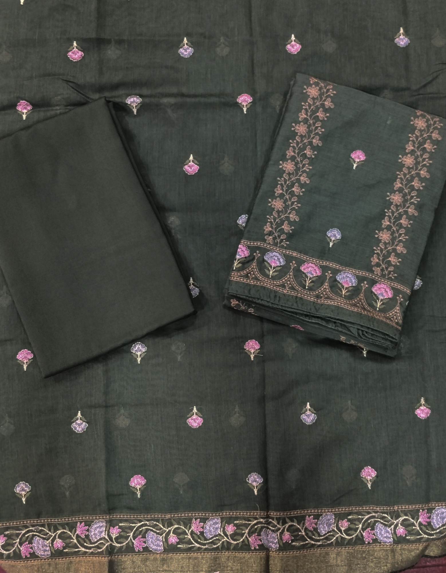 Linen Embroidery Dress Material