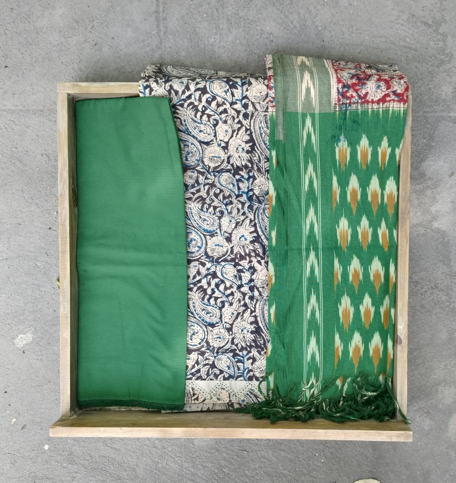 Pure Cotton Kalamkari Dress Material