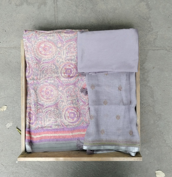 Linen Unstitched Dress Suit