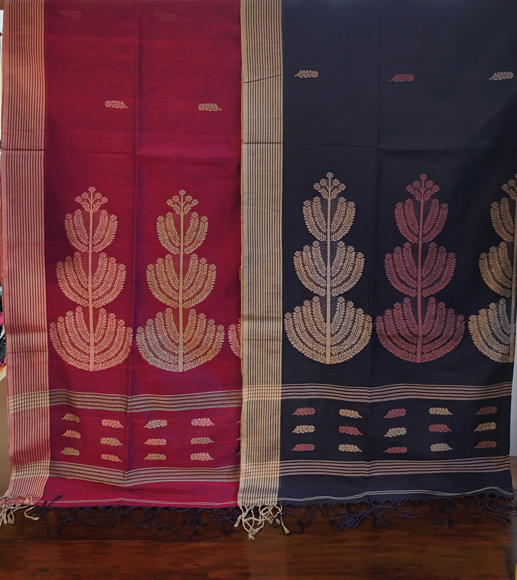 Hand Woven Jhamdani Weave Saree