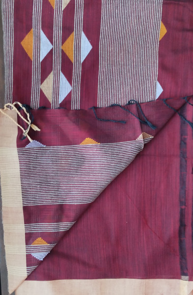 Hand Woven Jhamdani Weave Saree
