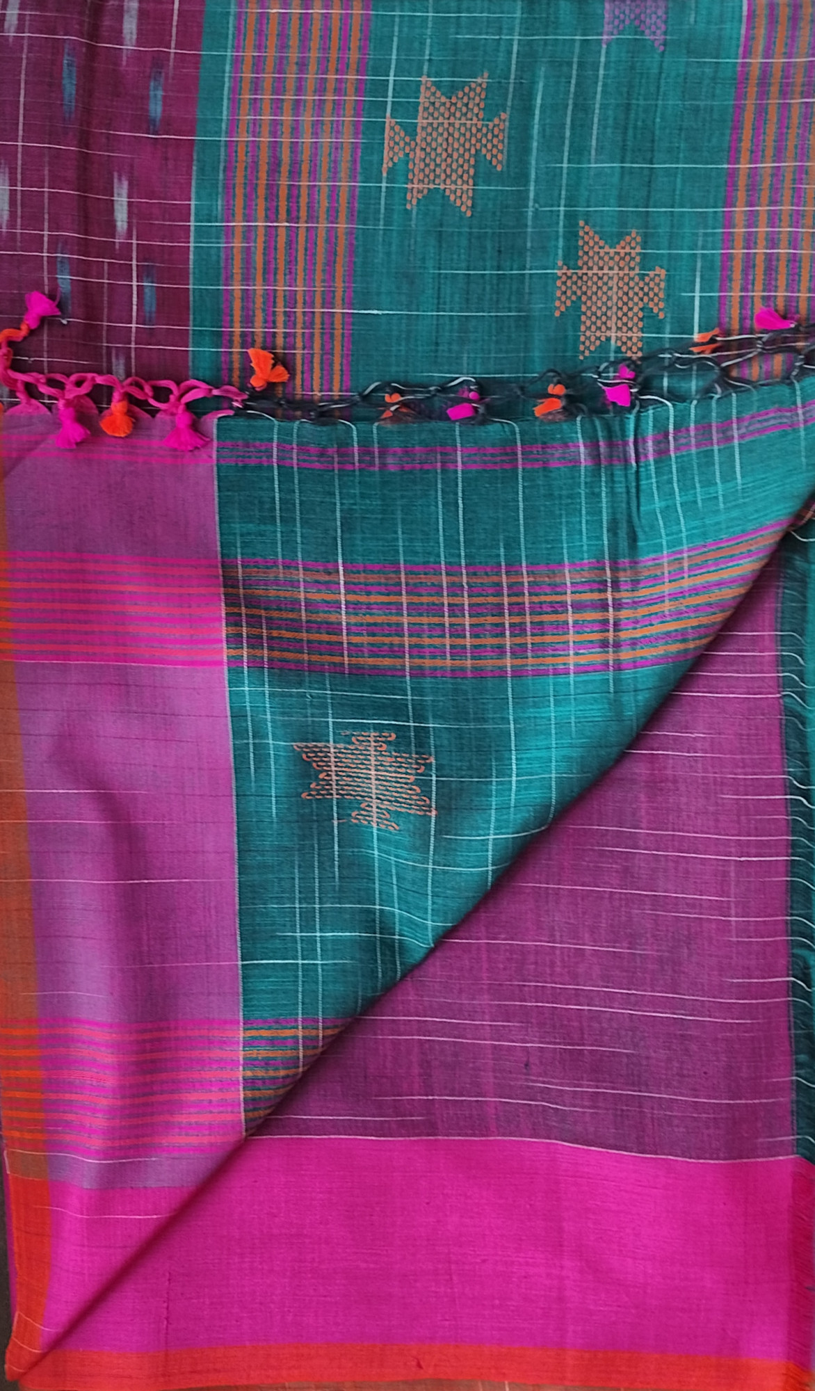 Hand Woven Jhamdani Weave Saree