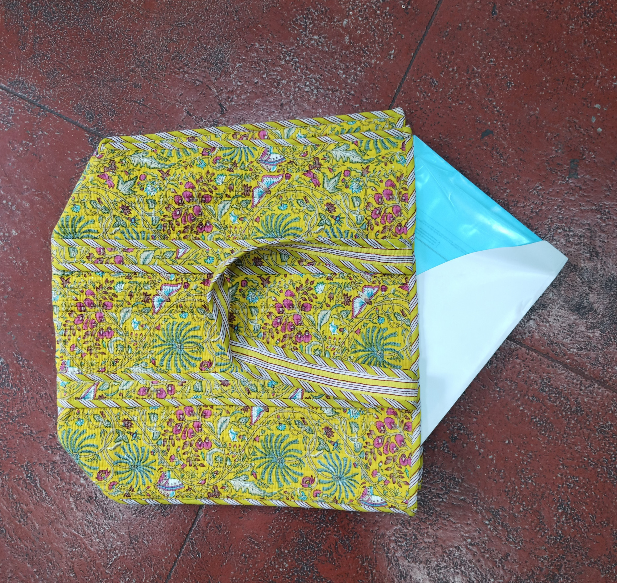 Hand Block Print Quilted Tote Bag