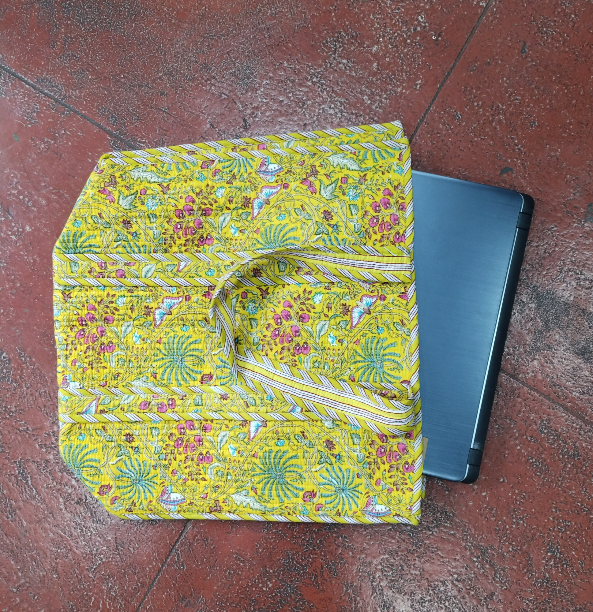 Hand Block Print Quilted Tote Bag