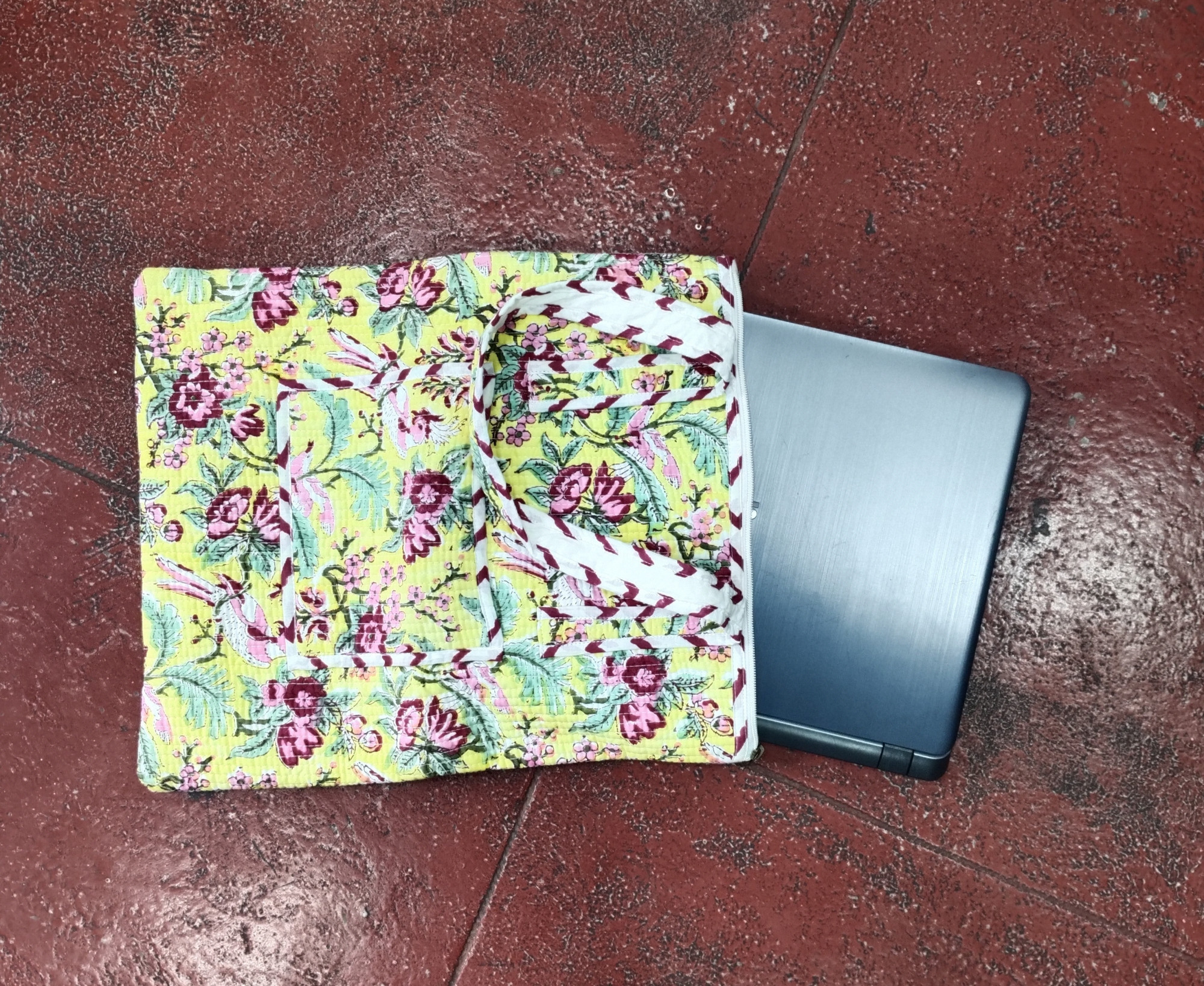 Hand Block Print Quilted Tote Bag