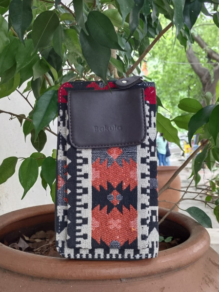 Jacquard Cotton Wallets With Mobile Pouch