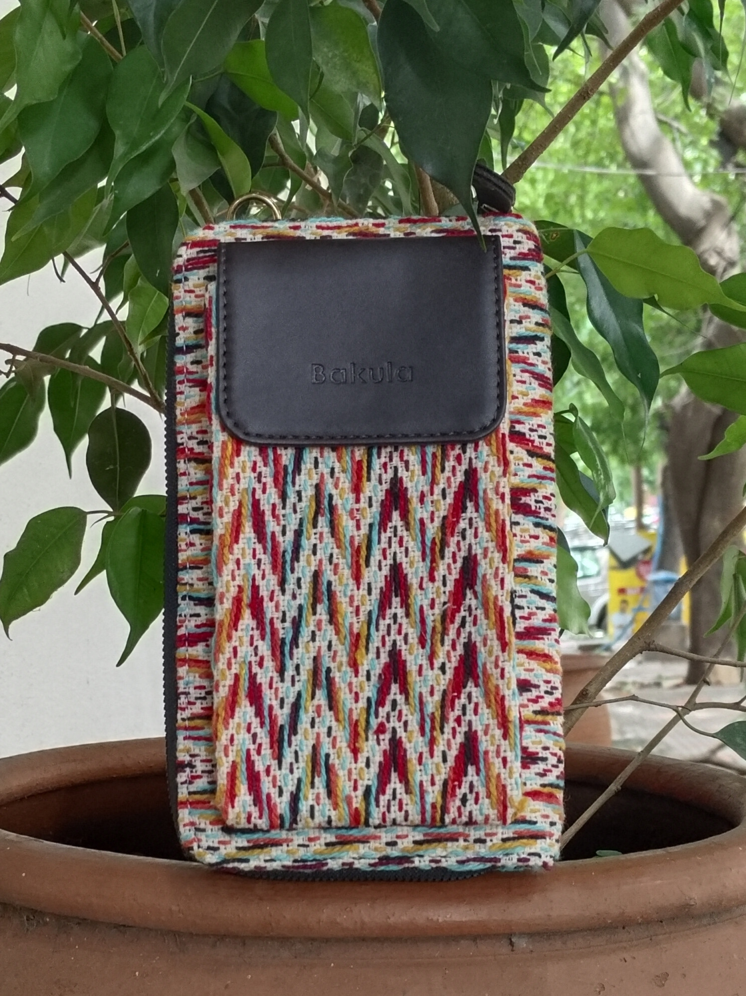 Jacquard Cotton Wallets With Mobile Pouch