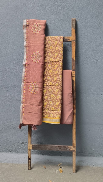 Linen Unstitched Dress Suit