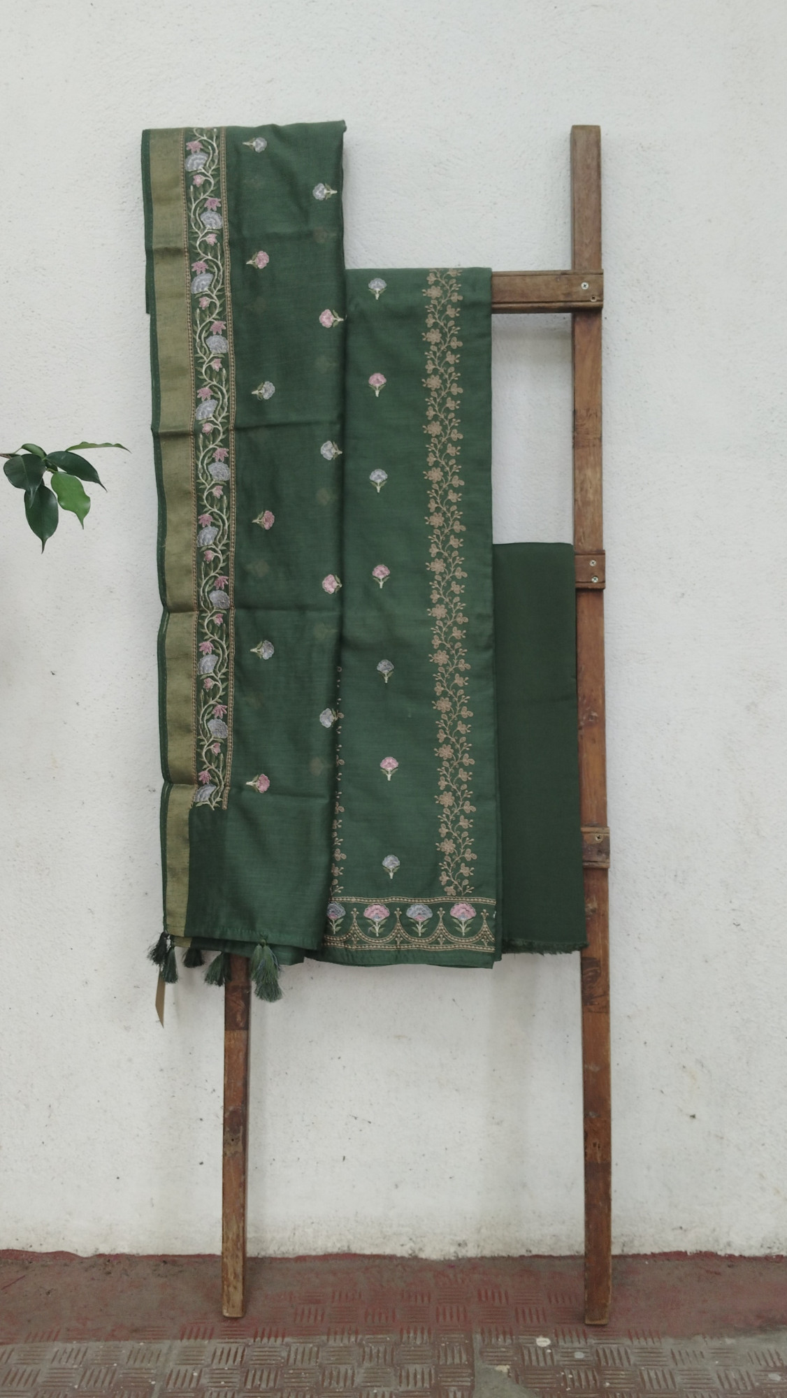 Linen Embroidery Dress Material