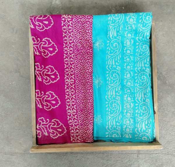 Kota Cotton block Print Saree