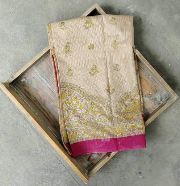 Kota Cotton Madhubani Print Saree