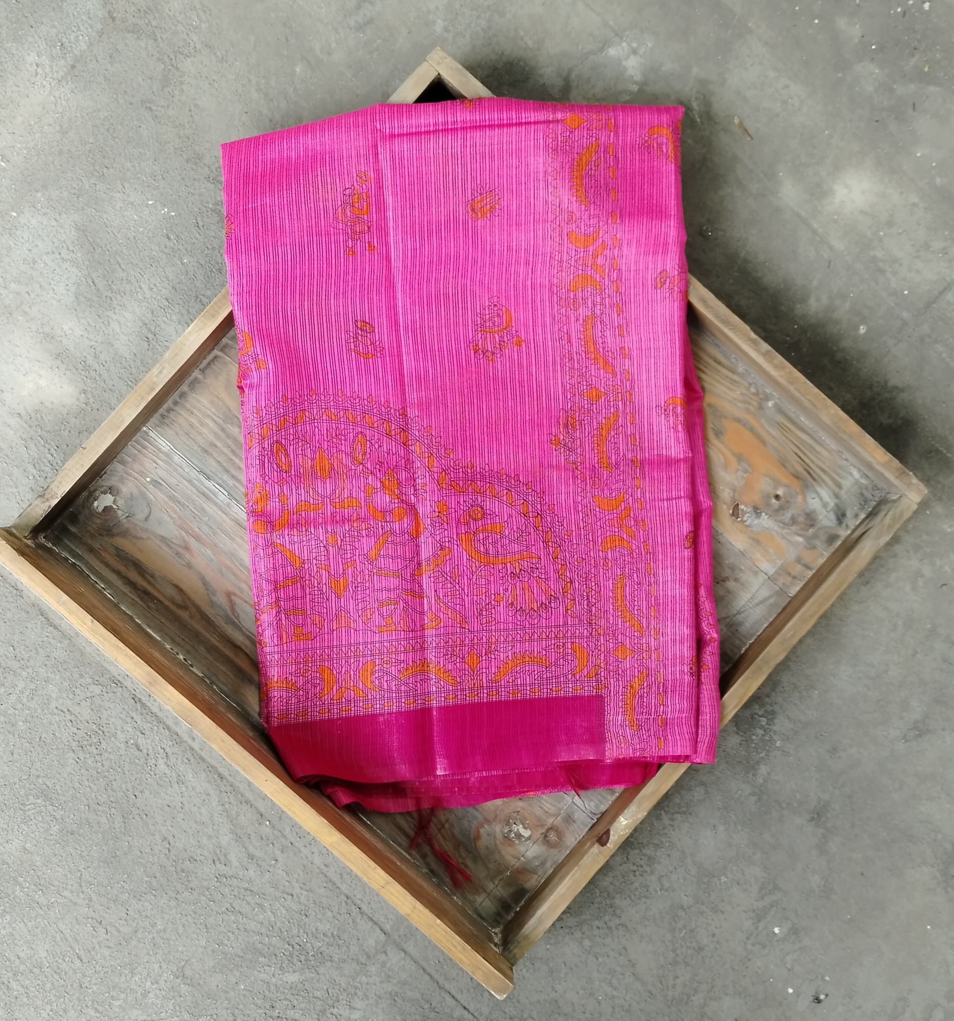 Kota Cotton Madhubani Print Saree