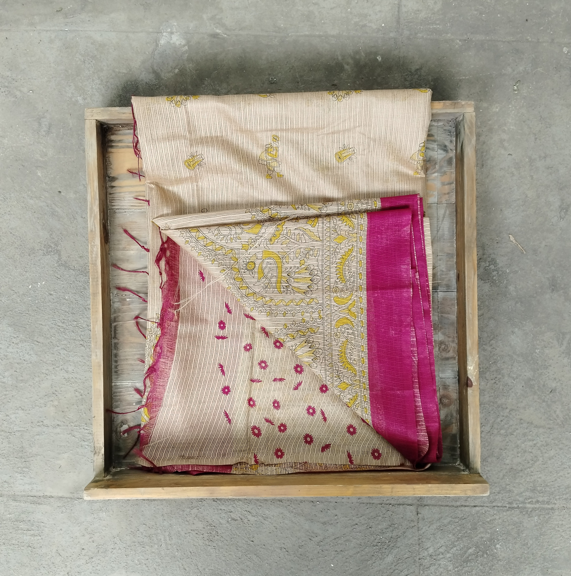Kota Cotton Madhubani Print Saree
